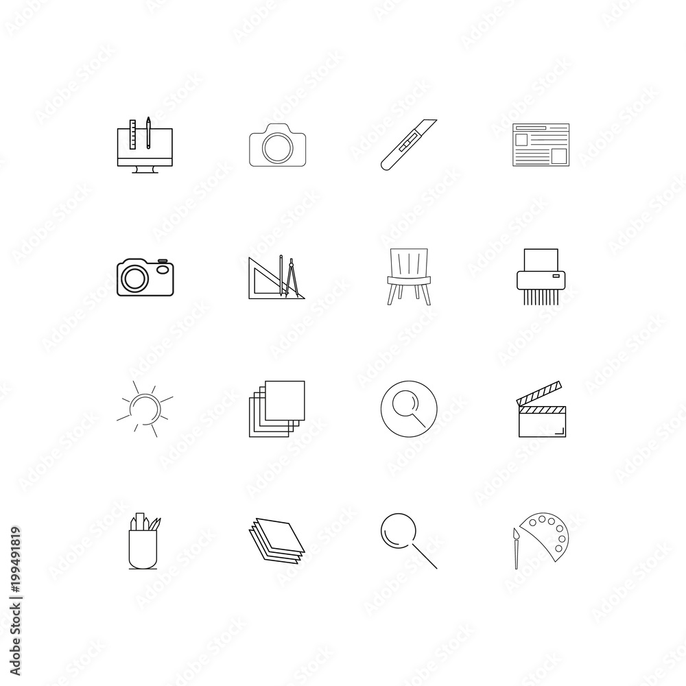 Creative Process And Design simple linear icons set. Outlined vector icons Creative Process And Design simple linear icons set. Outlined vector icons
