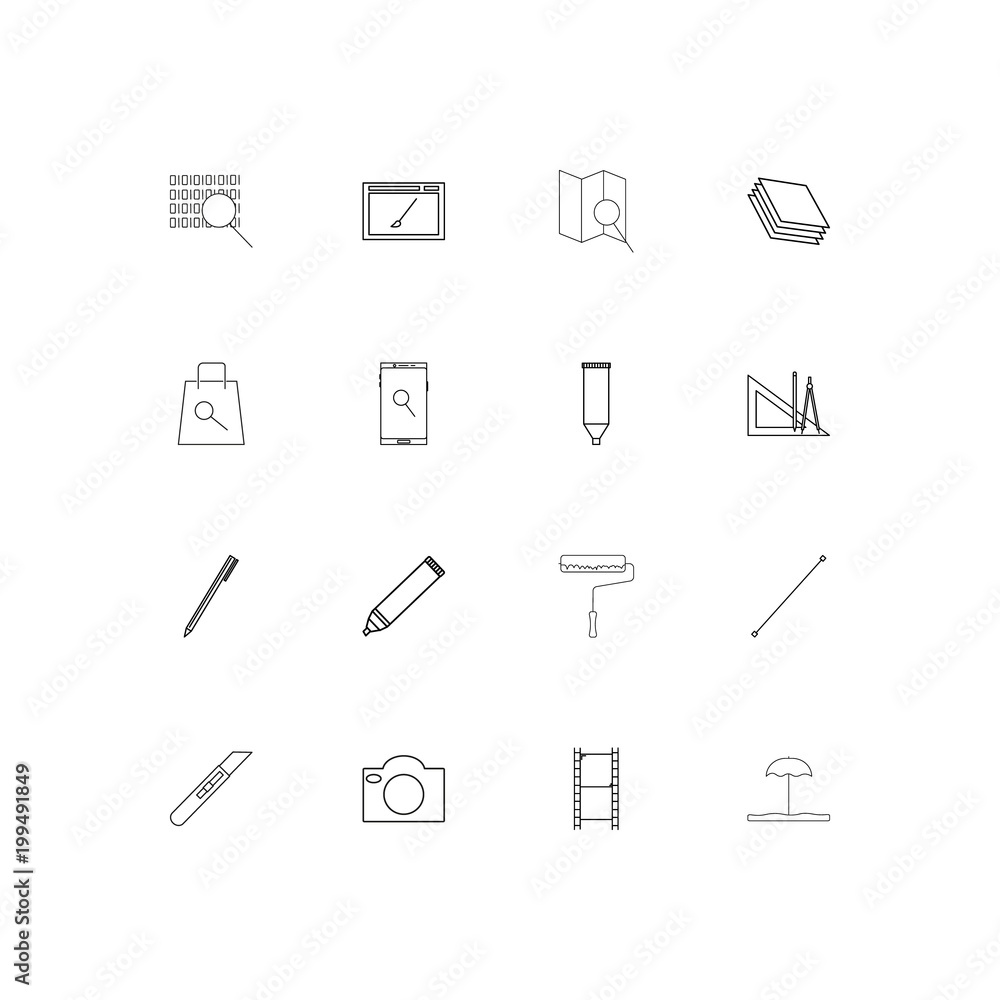 Creative Process And Design simple linear icons set. Outlined vector icons Creative Process And Design simple linear icons set. Outlined vector icons