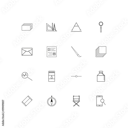 Creative Process And Design simple linear icons set. Outlined vector icons