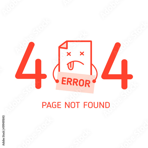 404  error with character error design template for website in white background graphic