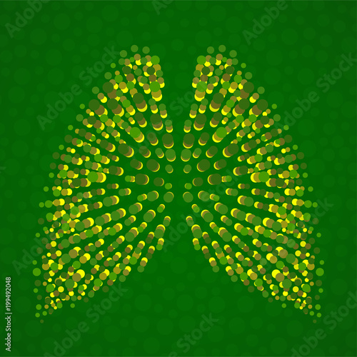 Abstract human lungs of colorful circles. Vector