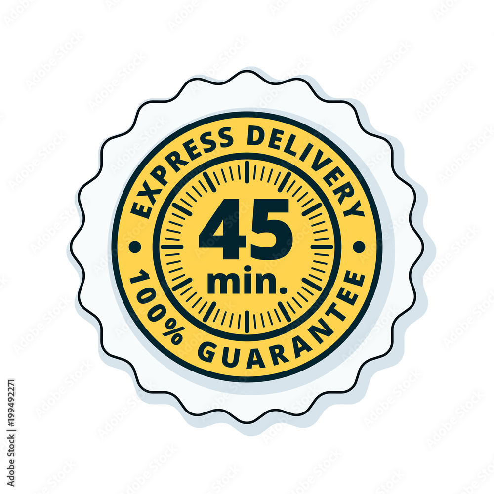 45 minutes Express Delivery illustration 45 minutes Express Delivery illustration