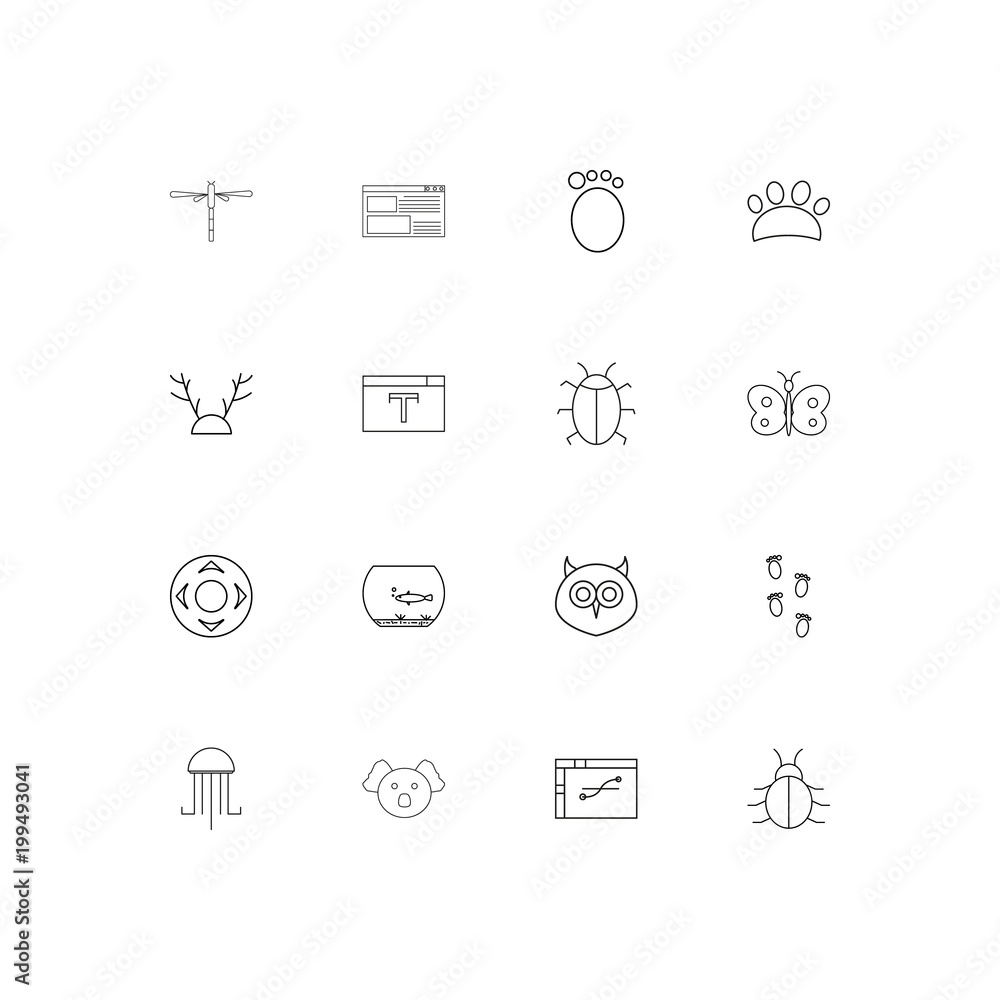 Animals simple linear icons set. Outlined vector icons Animals simple linear icons set. Outlined vector icons