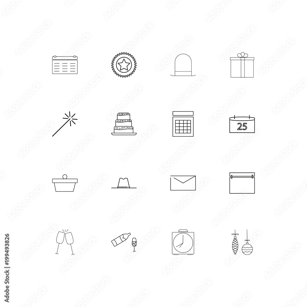 Holidays simple linear icons set. Outlined vector icons Holidays simple linear icons set. Outlined vector icons
