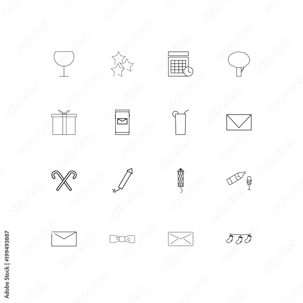 Holidays simple linear icons set. Outlined vector icons Holidays simple linear icons set. Outlined vector icons