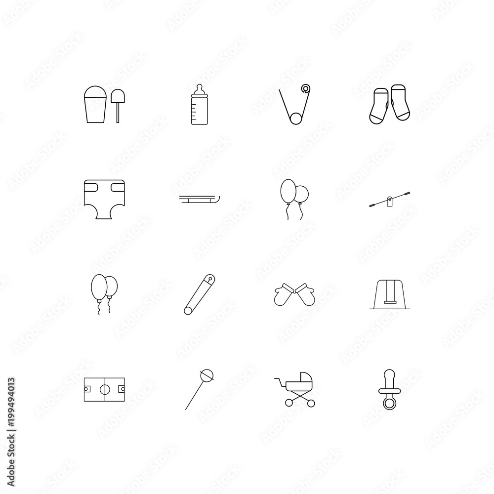 Baby, Kid And Newborn simple linear icons set. Outlined vector icons Baby, Kid And Newborn simple linear icons set. Outlined vector icons