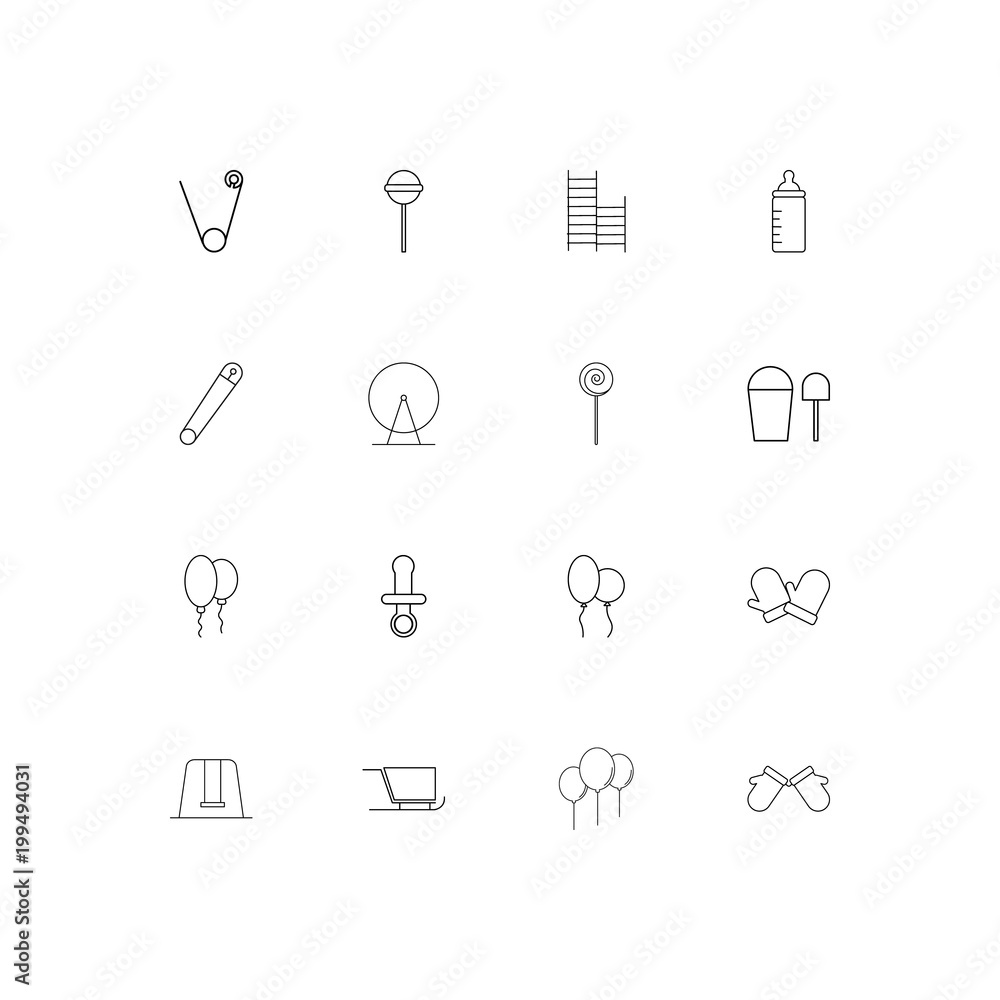 Baby, Kid And Newborn simple linear icons set. Outlined vector icons Baby, Kid And Newborn simple linear icons set. Outlined vector icons