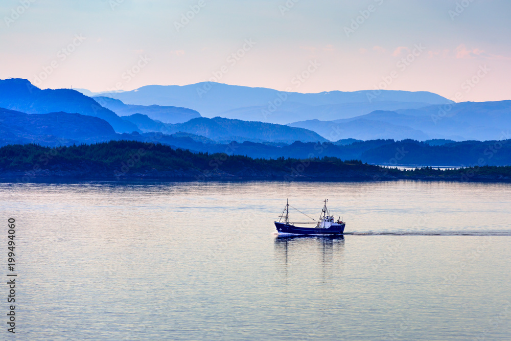 Tranquil coastal scenery at dawn south of Bergen, Hordaland Tranquil coastal scenery at dawn south of Bergen, Hordaland