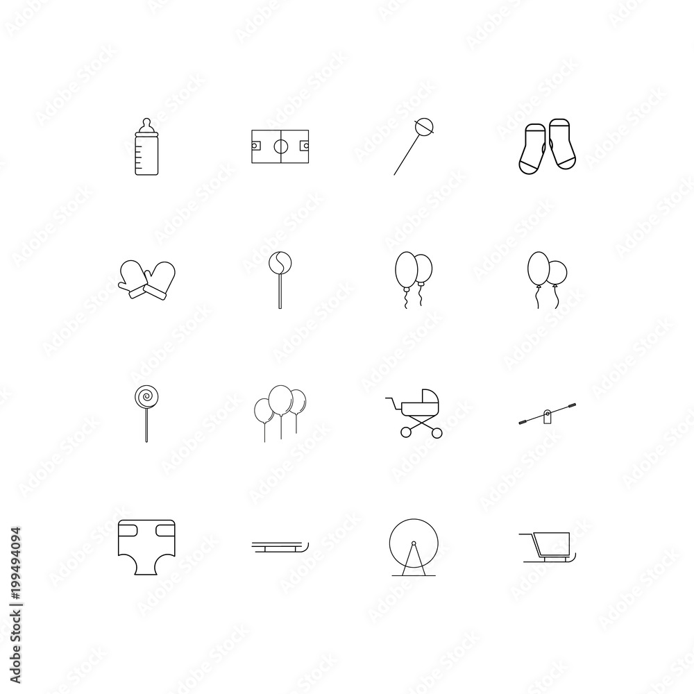 Baby, Kid And Newborn simple linear icons set. Outlined vector icons Baby, Kid And Newborn simple linear icons set. Outlined vector icons