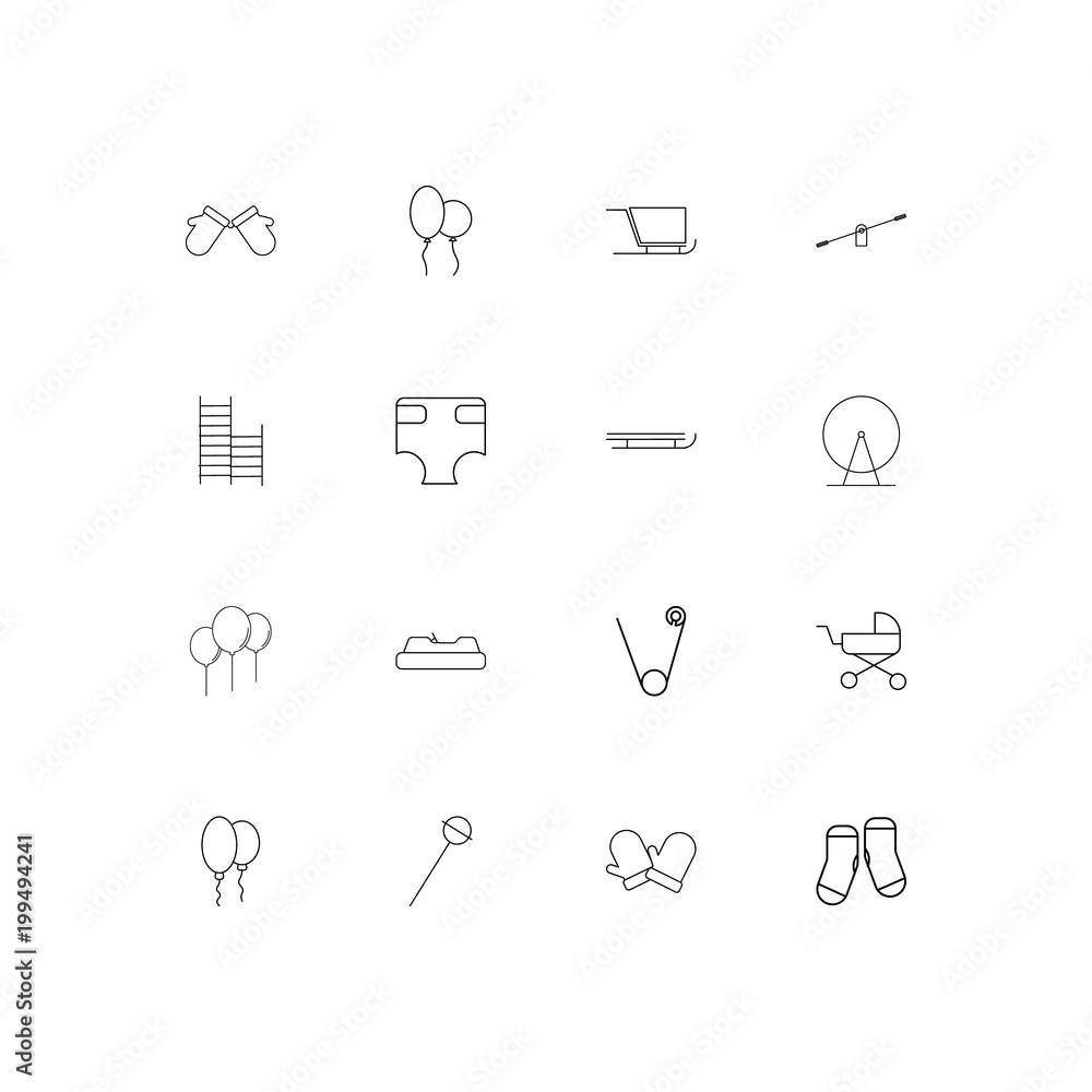 Baby, Kid And Newborn simple linear icons set. Outlined vector icons Baby, Kid And Newborn simple linear icons set. Outlined vector icons