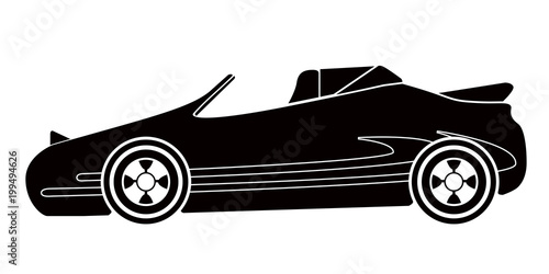 Isolated old racing car icon