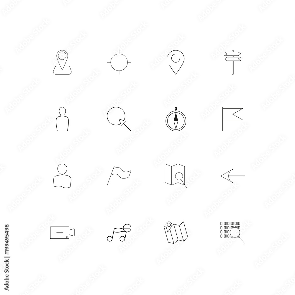 Maps And Navigation simple linear icons set. Outlined vector icons Maps And Navigation simple linear icons set. Outlined vector icons