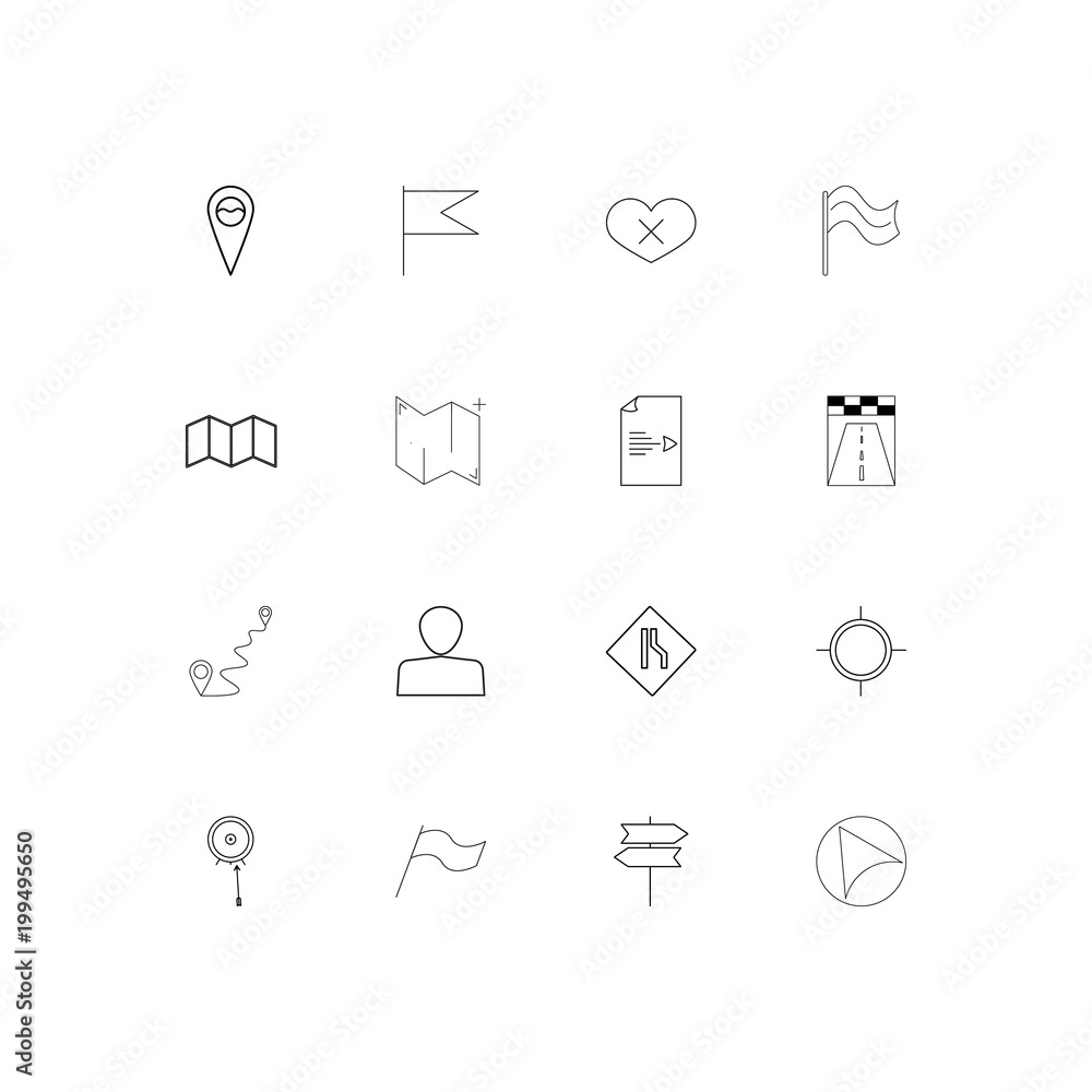 Maps And Navigation simple linear icons set. Outlined vector icons Maps And Navigation simple linear icons set. Outlined vector icons