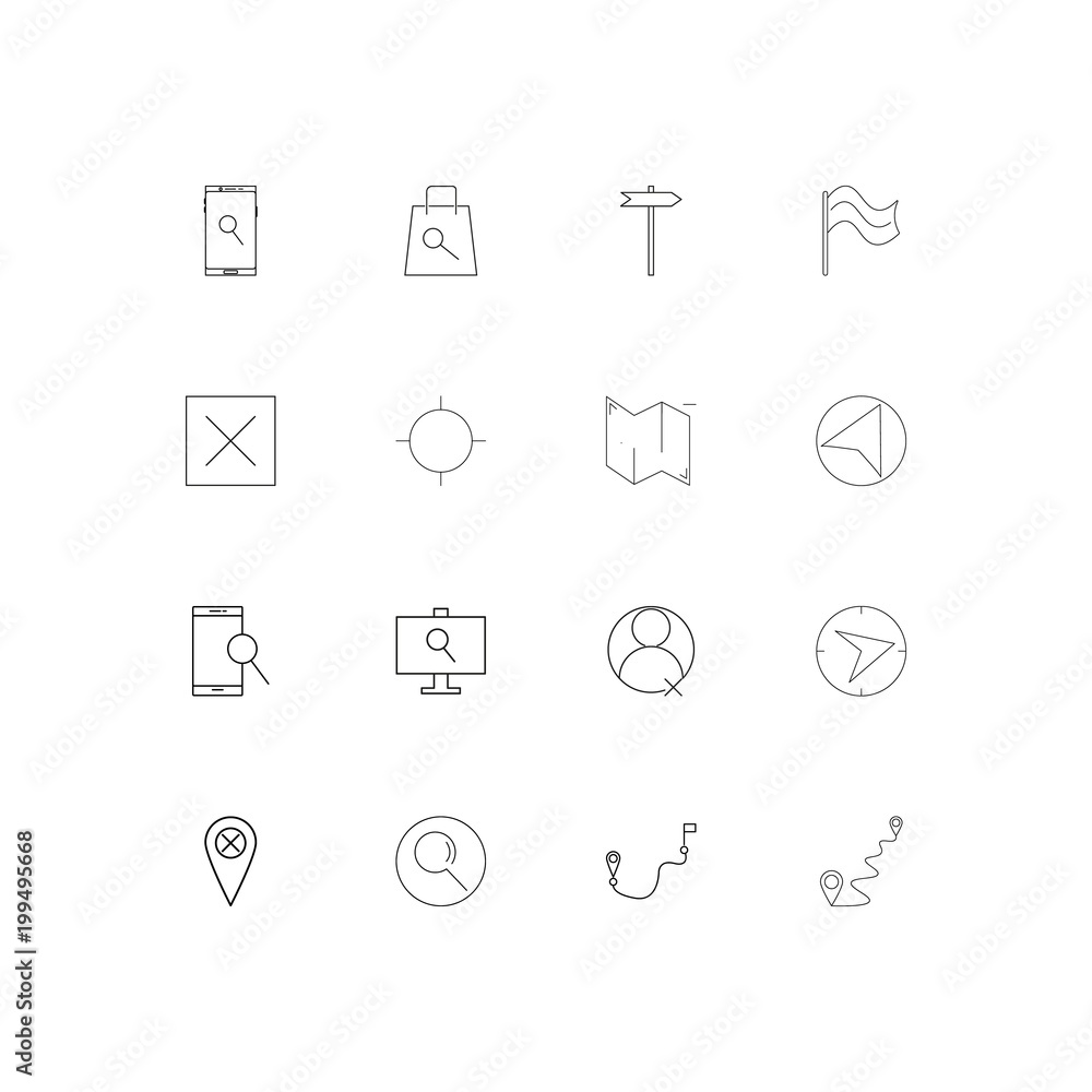 Maps And Navigation simple linear icons set. Outlined vector icons Maps And Navigation simple linear icons set. Outlined vector icons