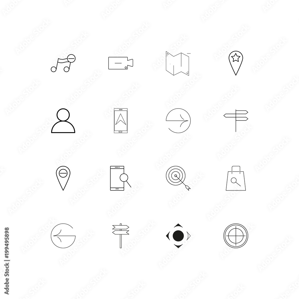 Maps And Navigation simple linear icons set. Outlined vector icons Maps And Navigation simple linear icons set. Outlined vector icons