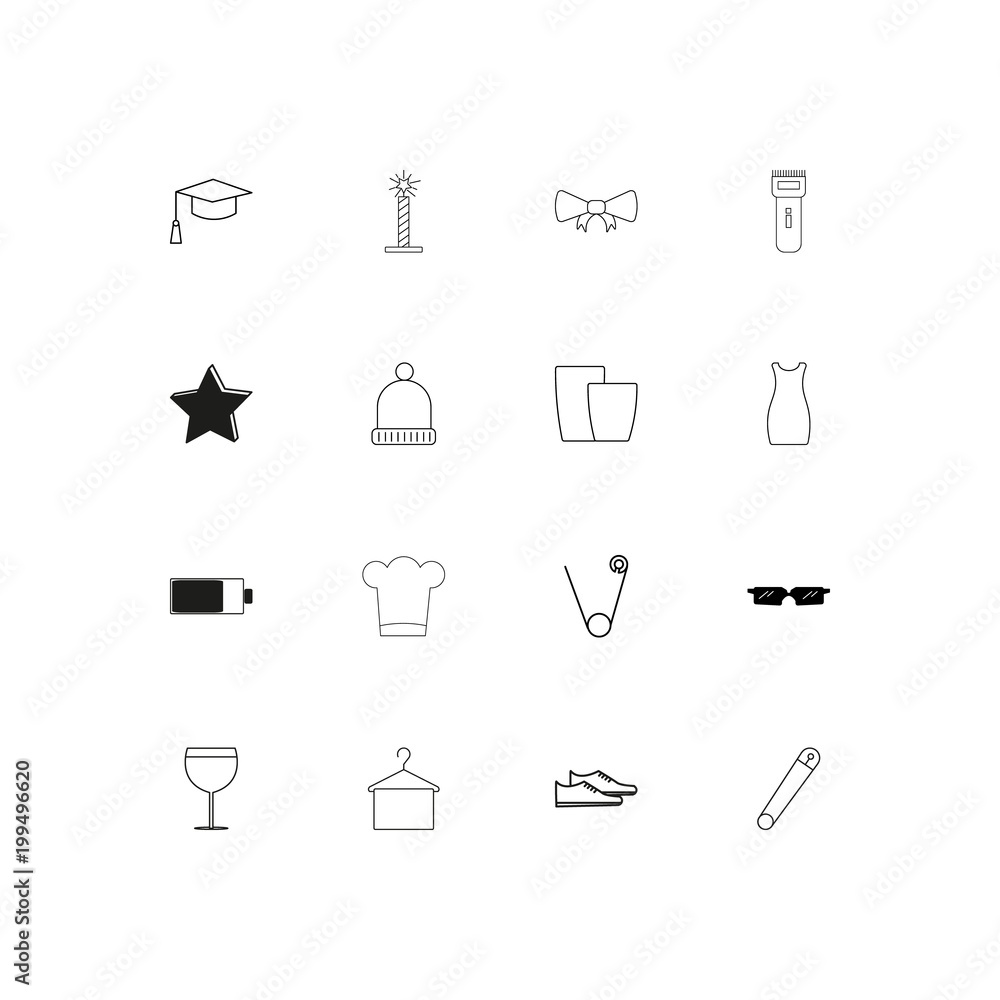 Beauty Dress And Clothes simple linear icons set. Outlined vector icons Beauty Dress And Clothes simple linear icons set. Outlined vector icons
