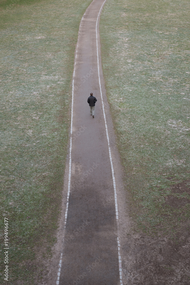 Man walking on a path