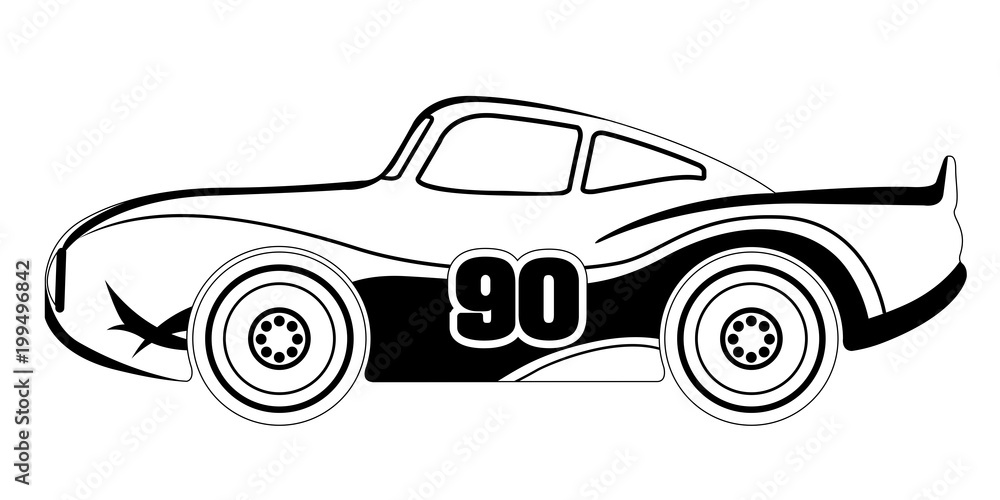 Fototapeta premium Isolated racing car icon