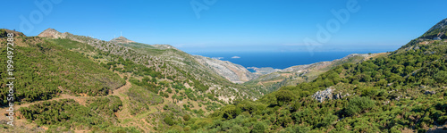Panoramic view of beautiful Naxos island. Greece