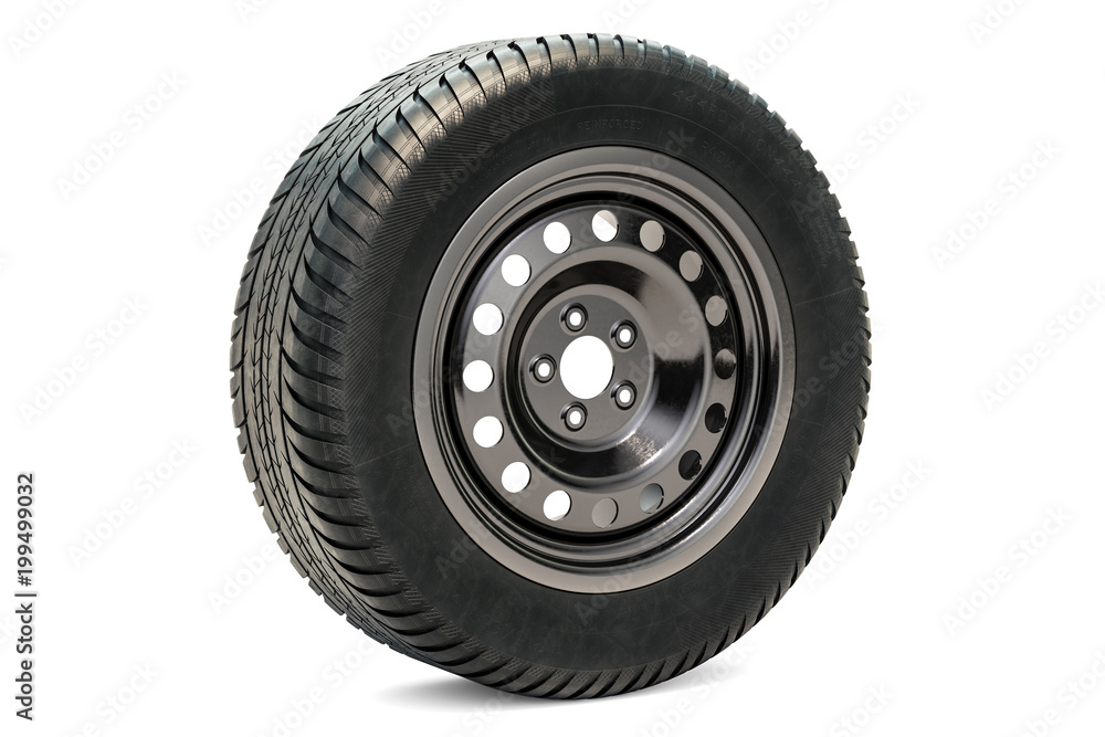 Fototapeta premium Car Wheel, 3D rendering