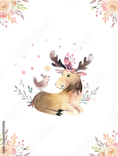 Cute Watercolor Bohemian Baby Moose Animal Poster For Nursary Alphabet Woodland Isolated Forest Illustration For Children Baby Shower Animals Invitation Stock Illustration Adobe Stock Cute Watercolor Bohemian Baby Moose Animal Poster For Nursary Alphabet Woodland Isolated Forest Illustration For Children Baby Shower Animals Invitation Stock Illustration Adobe Stock