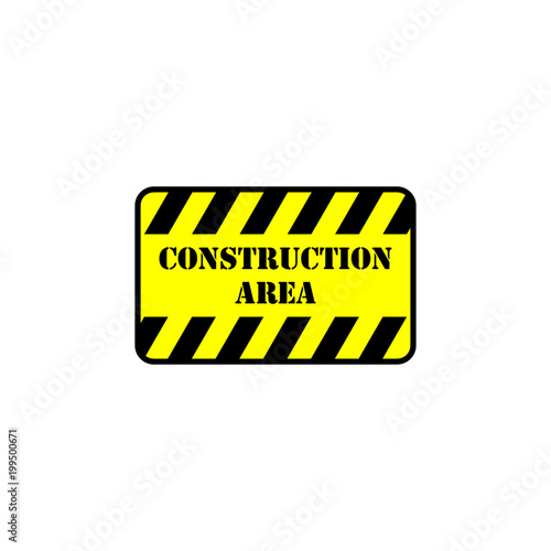 Standard yellow and black construction area sign