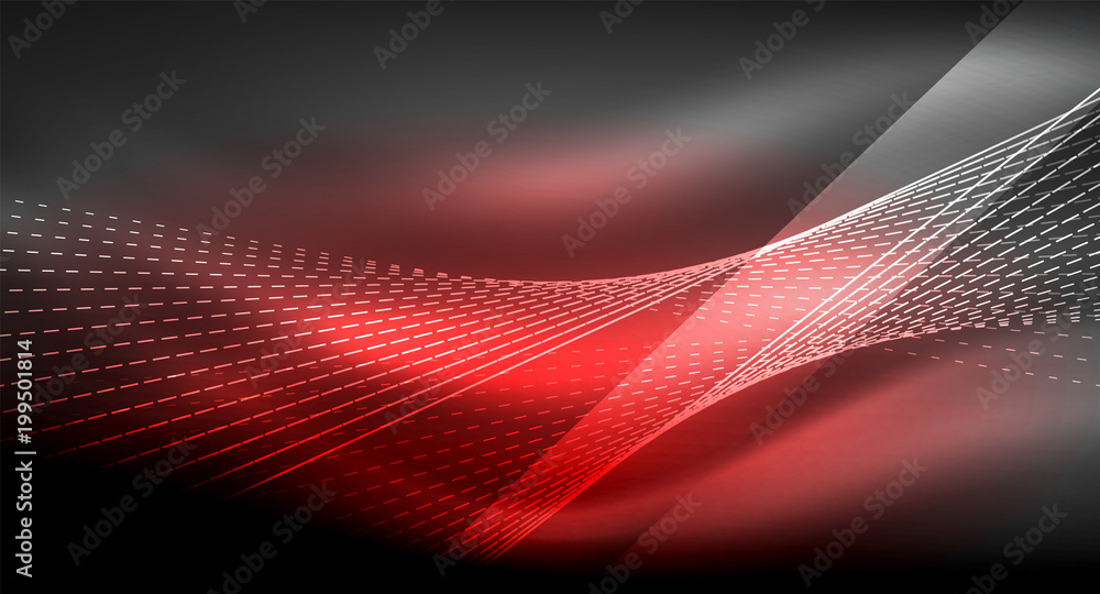 Smooth light effect, straight lines on glowing shiny neon dark background. Energy technology idea Smooth light effect, straight lines on glowing shiny neon dark background. Energy technology idea