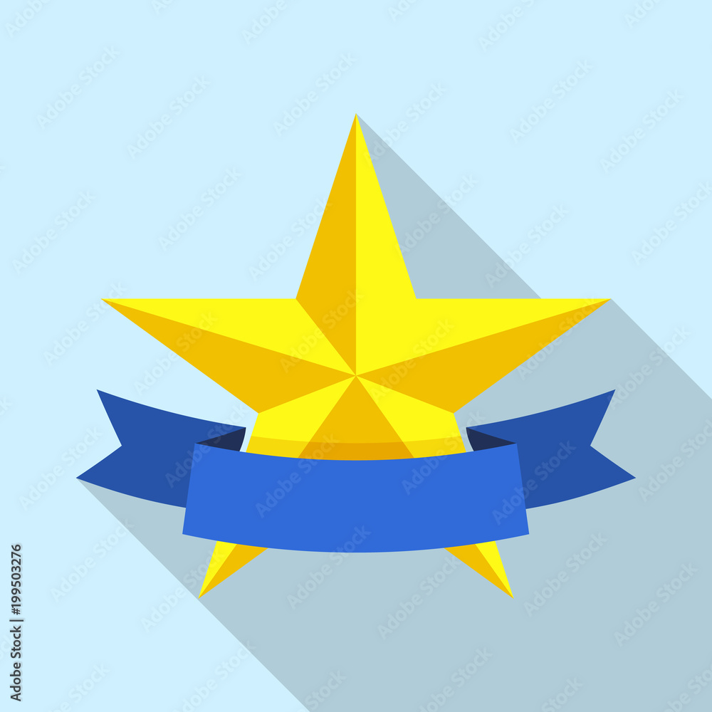 Star medal icon, flat style Star medal icon, flat style
