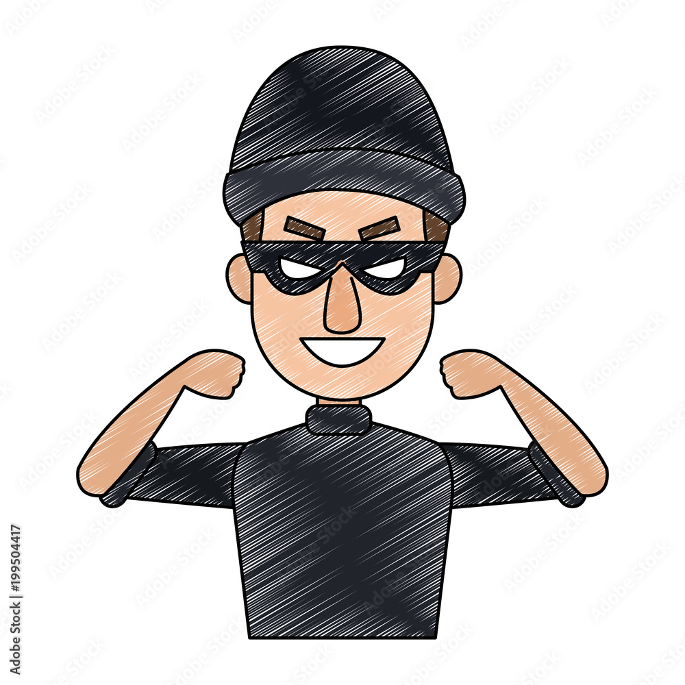 Thief man cartoon vector illustration graphic design Thief man cartoon vector illustration graphic design