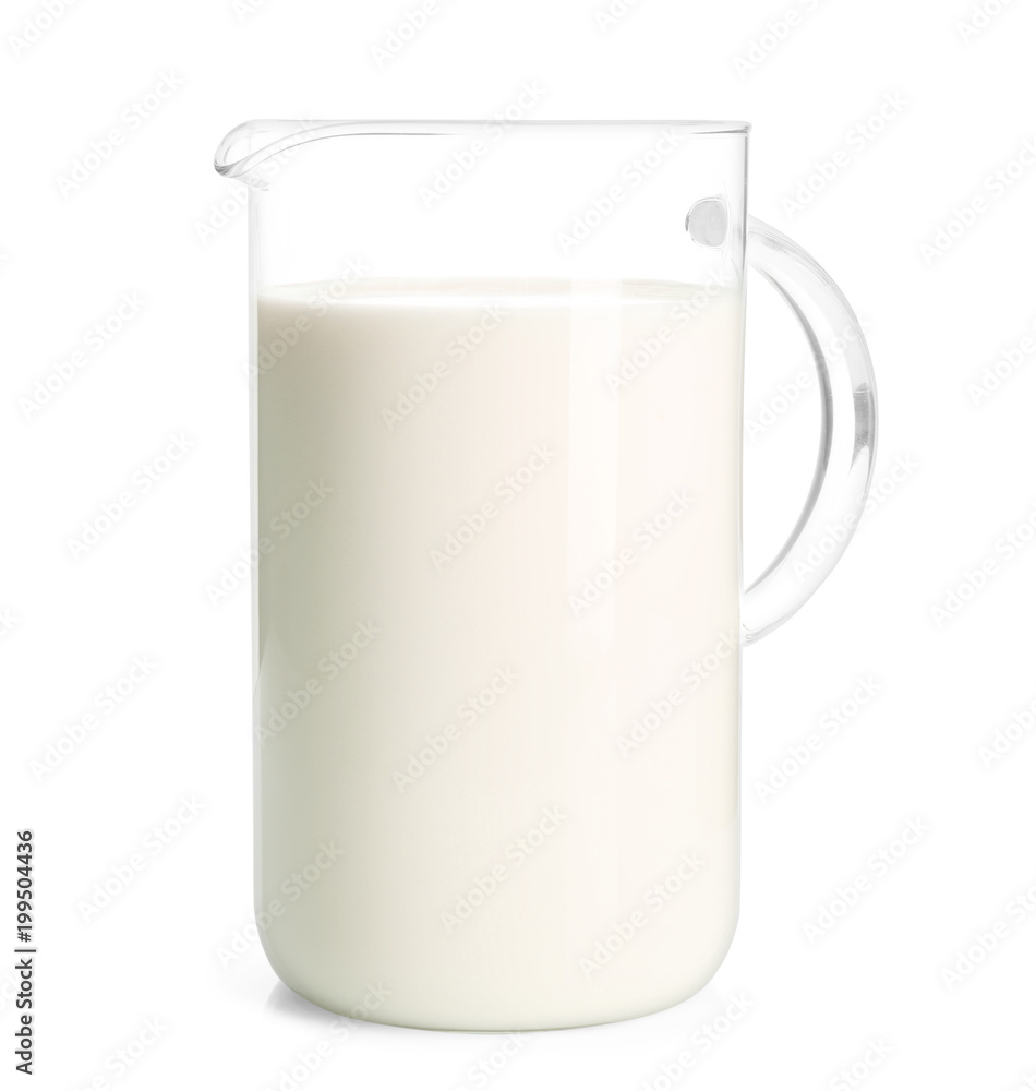 Jug of milk on white background. Fresh dairy product Jug of milk on white background. Fresh dairy product