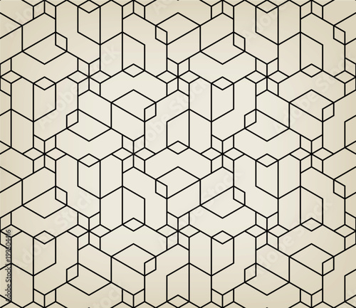 Abstract geometric pattern with crossing thin lines. Seamless linear rapport. Stylish fractal texture. Vector pattern to fill the background, laser engraving and cutting.