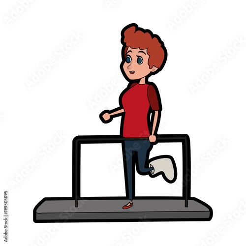 patient on walk therapy cartoon vector illustration graphic design