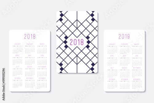 calendar 2018 and 2019 template