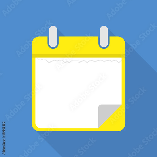 Blank calendar icon, flat style
