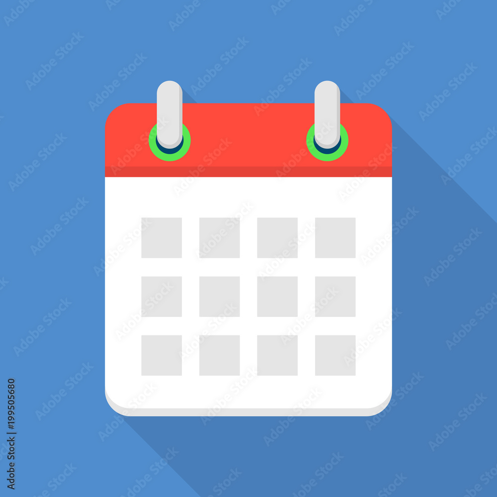 Mobile calendar icon, flat style Mobile calendar icon, flat style