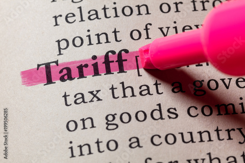 definition of tariff photo