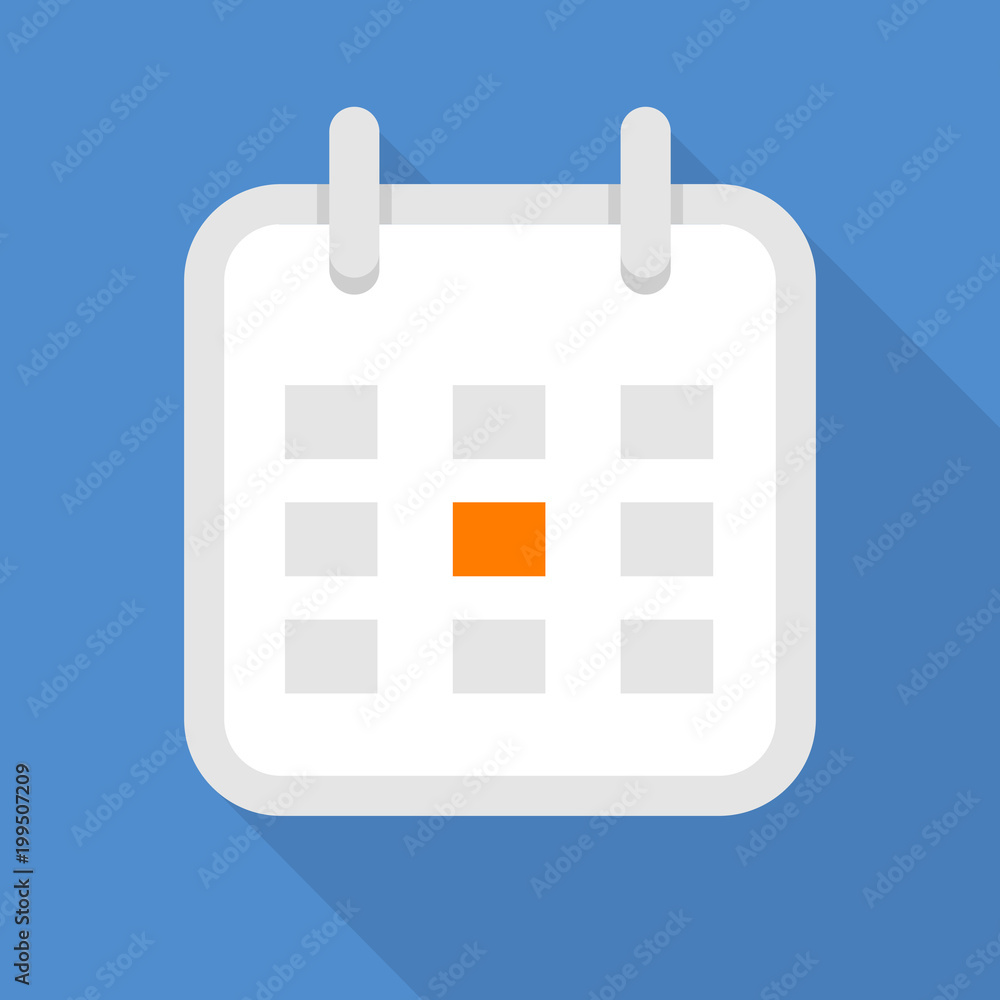 Square calendar icon, flat style Square calendar icon, flat style