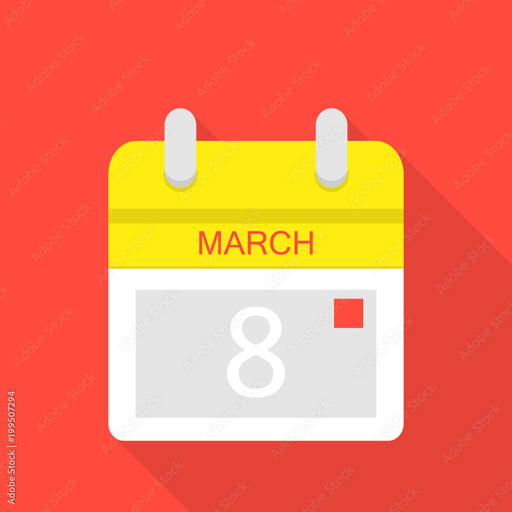 Spring calendar icon, flat style Spring calendar icon, flat style