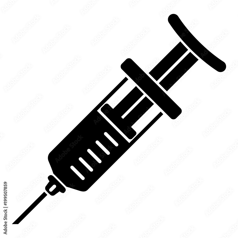 Immunization syringe icon, simple style Immunization syringe icon, simple style