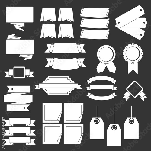 Different colorful labels icons set grey vector