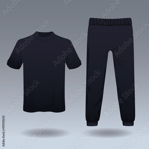 Tshirt and pants sport wear for male vector illustration graphic design