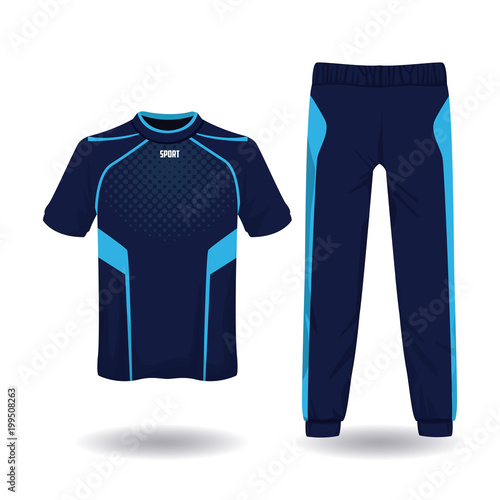 Tshirt and pants sport wear for male vector illustration graphic design