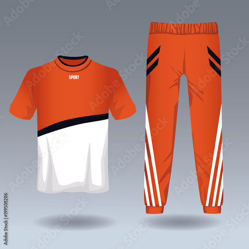 Tshirt and pants sport wear for male vector illustration graphic design