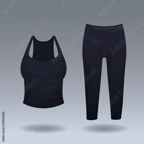 Sport blouse and leggins for womens vector illustration graphic design
