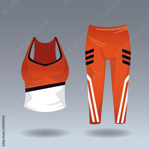 Sport blouse and leggins for womens vector illustration graphic design
