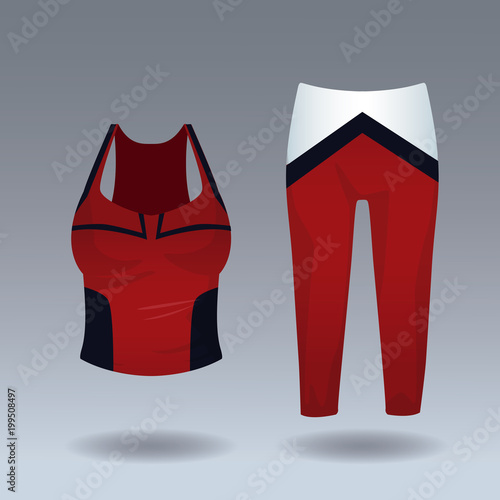Sport blouse and leggins for womens vector illustration graphic design
