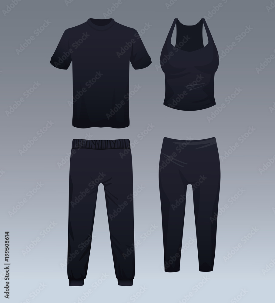 Sport wear for mens and womens vector illustration graphic design Sport wear for mens and womens vector illustration graphic design