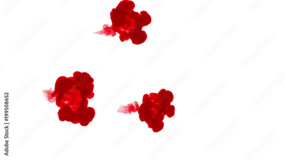 red ink dissolves in water on white background with luma matte. 3d render V7 a lot of streams red ink dissolves in water on white background with luma matte. 3d render V7 a lot of streams