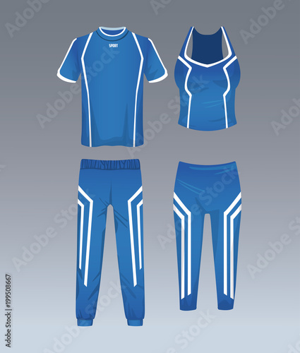 Sport wear for mens and womens vector illustration graphic design
