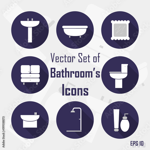 Vector Set of Bathroom s Icons